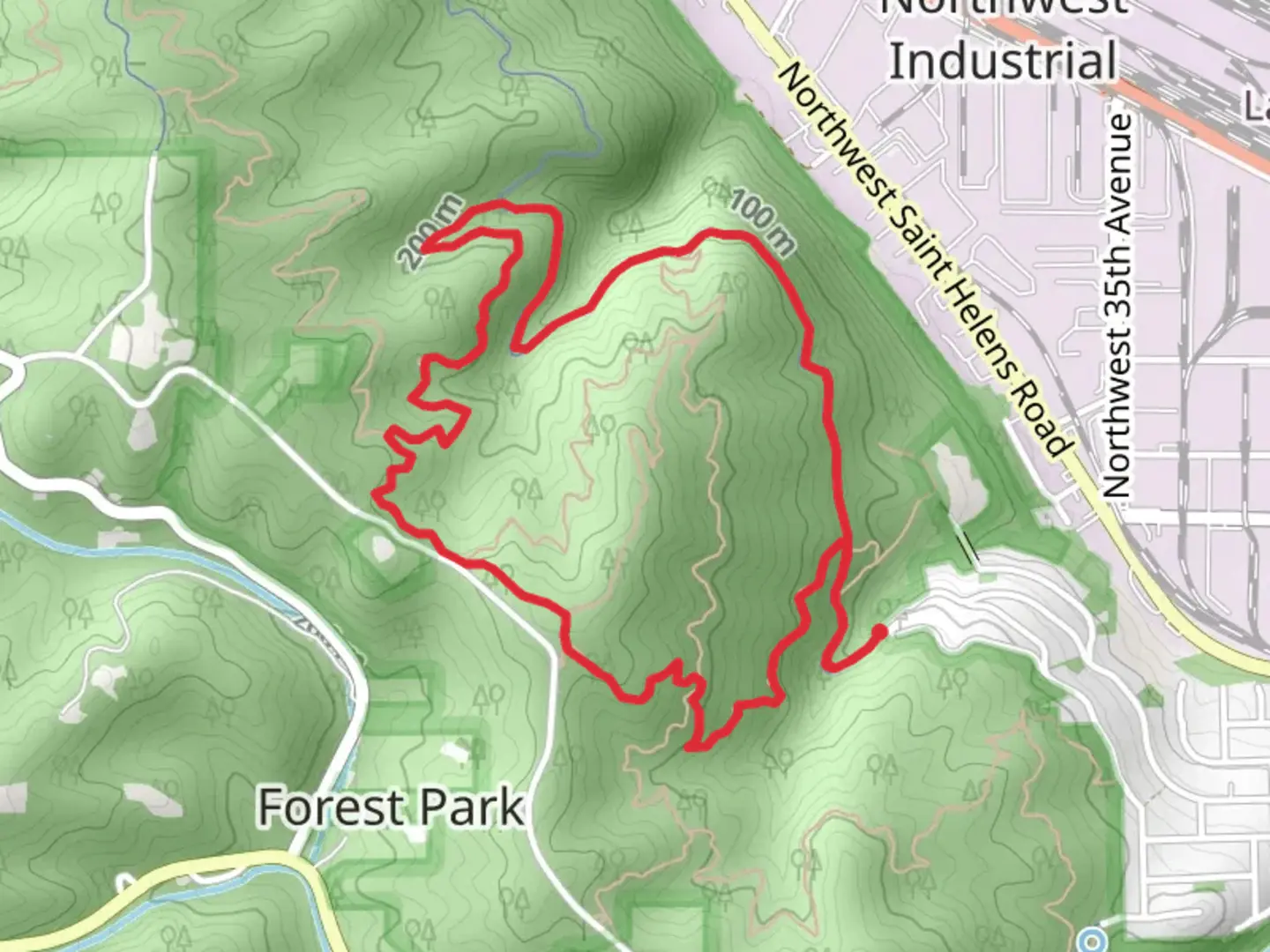 An image depicting the trail Northwest Leif Erikson Drive, Alder and Wild Cherry Loop Trail and its surrounding area.