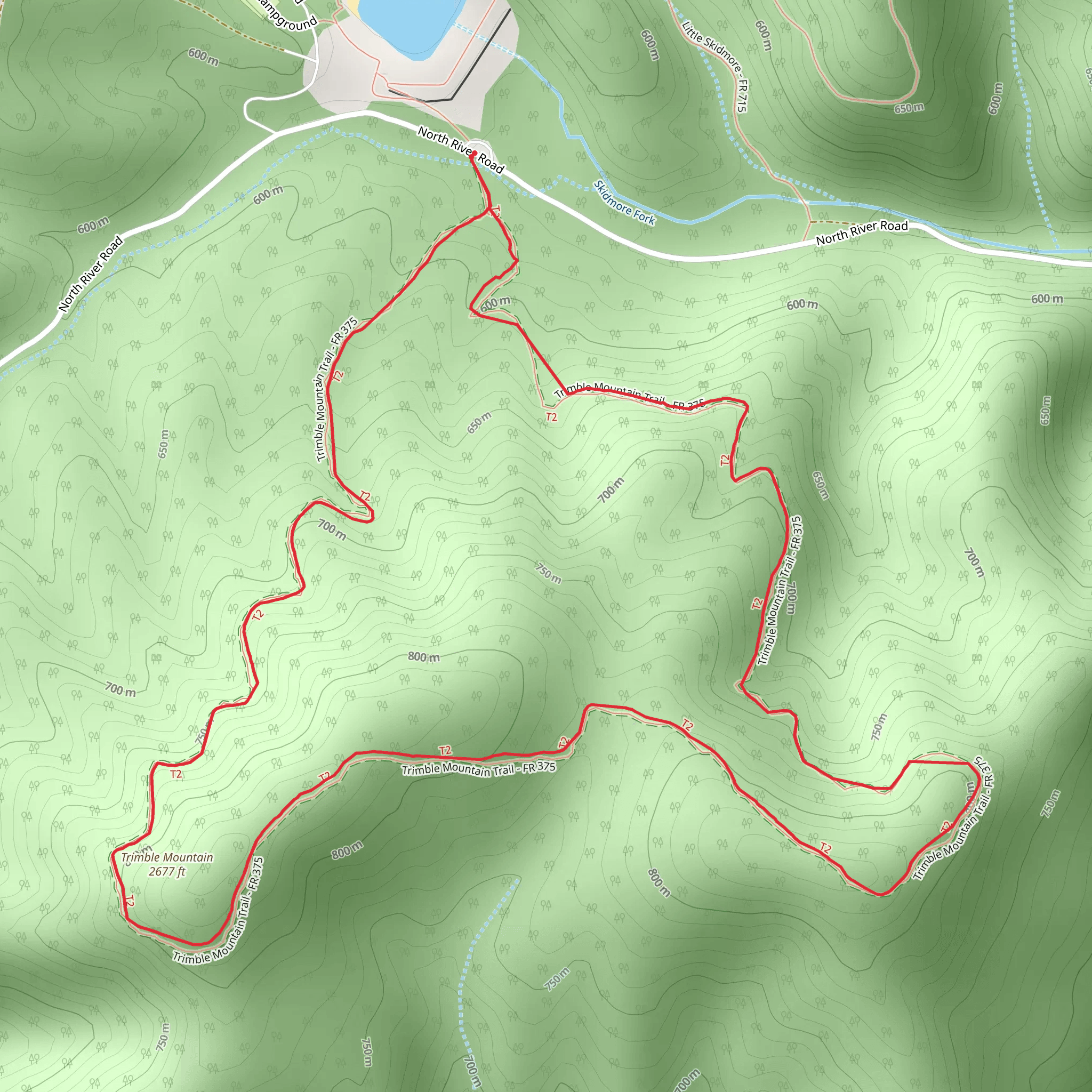Trimble Mountain Loop Trail mobile static map