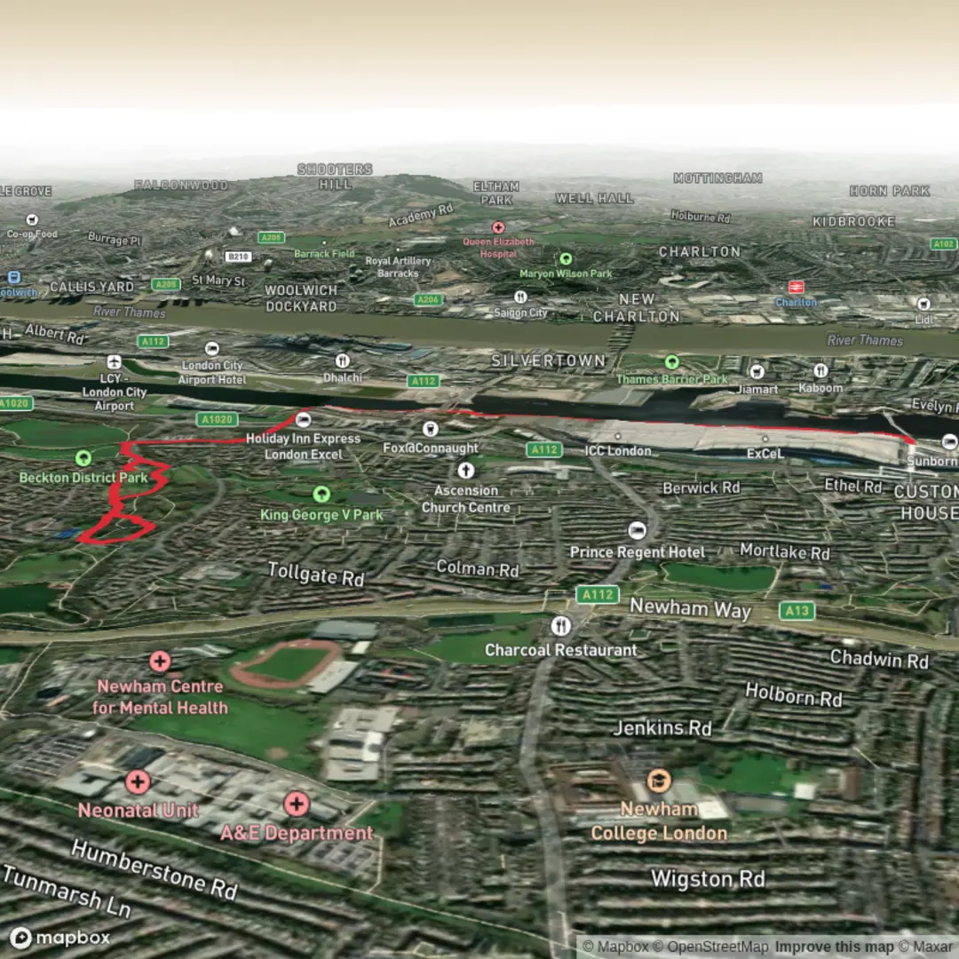 An image depicting the trail Tri World Run and its surrounding area.