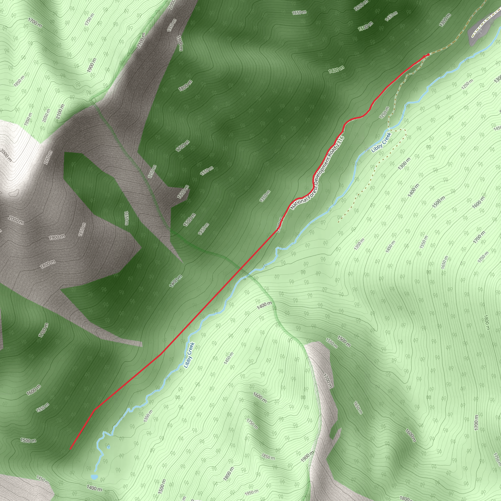 Libby Creek Trail mobile static map