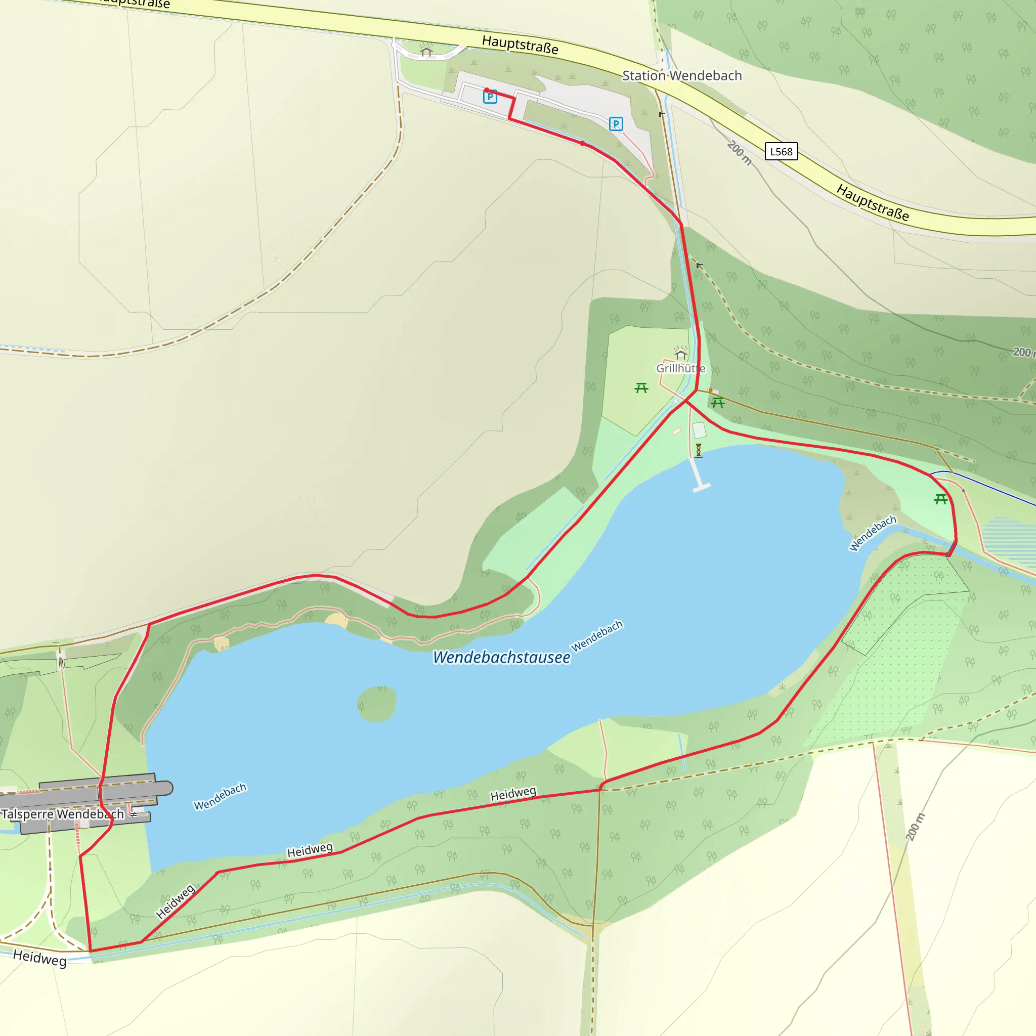 Wendebachstausee Loop mobile static map
