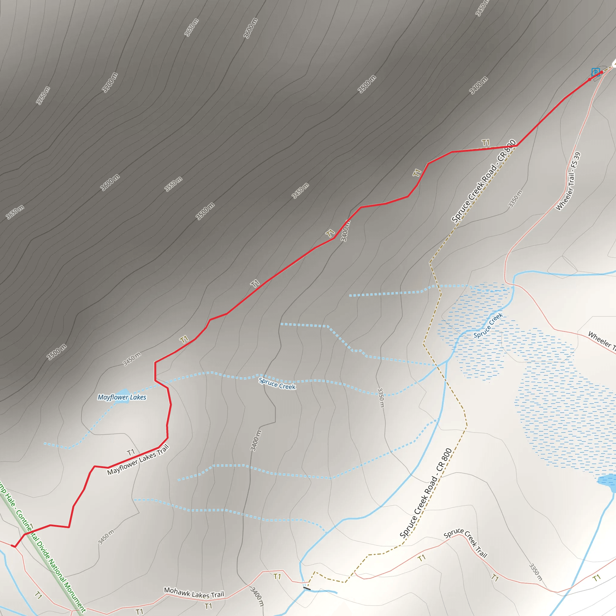 Mayflower Lakes Trail mobile static map