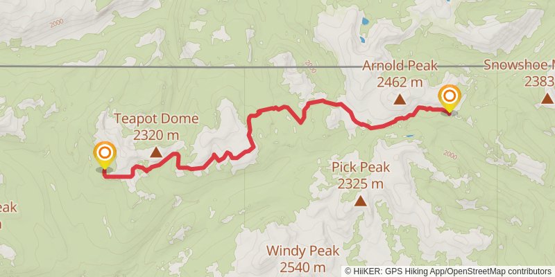 Pacific Northwest Trail stage 62 Map