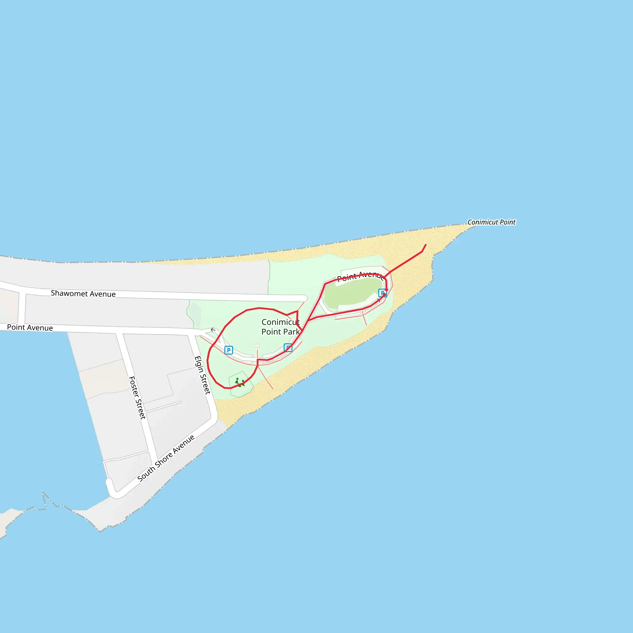 Conimicut Point Park Loop mobile static map