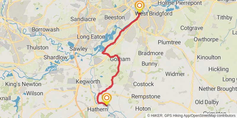 Loop Walk from Willoughby on the Wolds stage 2 Map