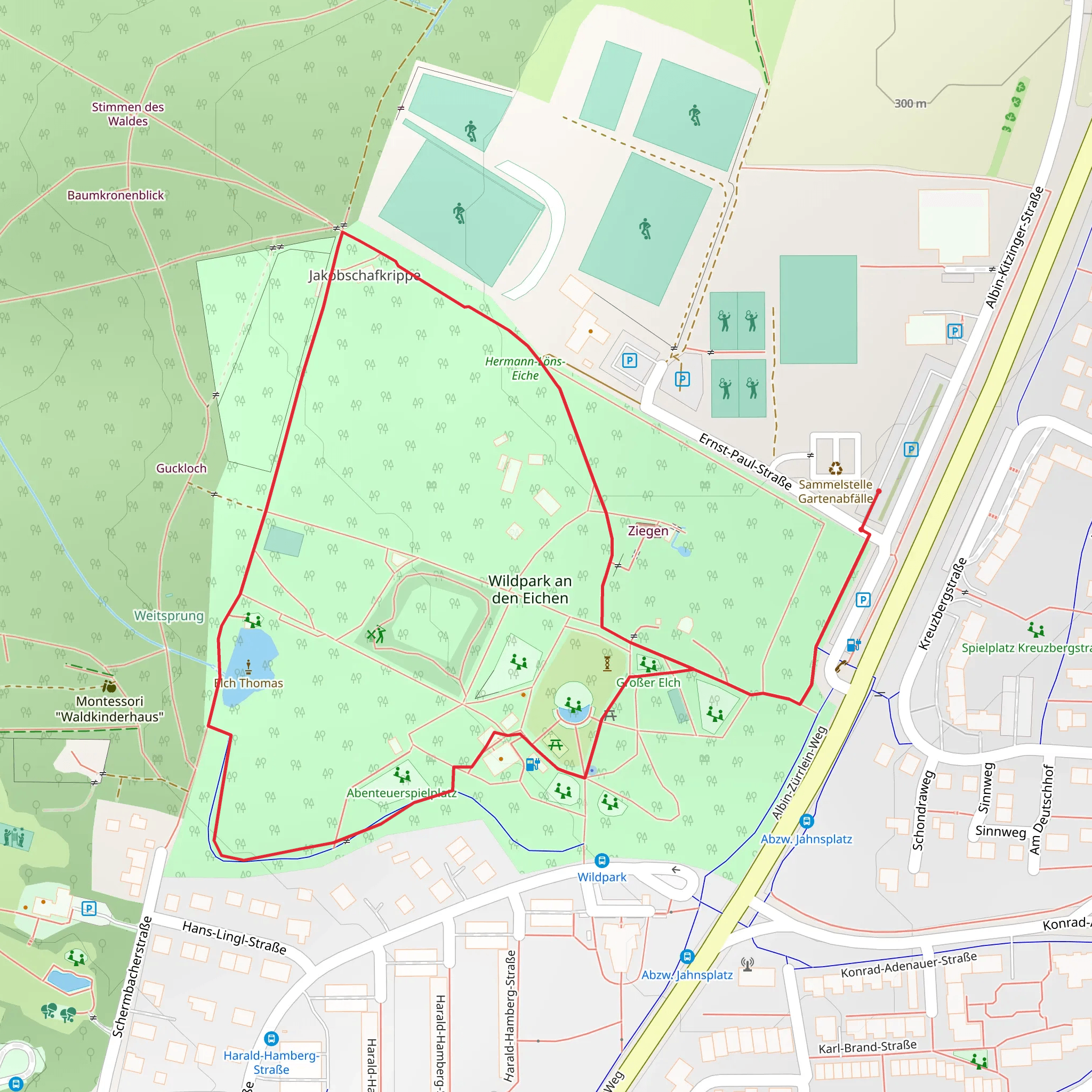 Wildpark an den Eichen Loop mobile static map