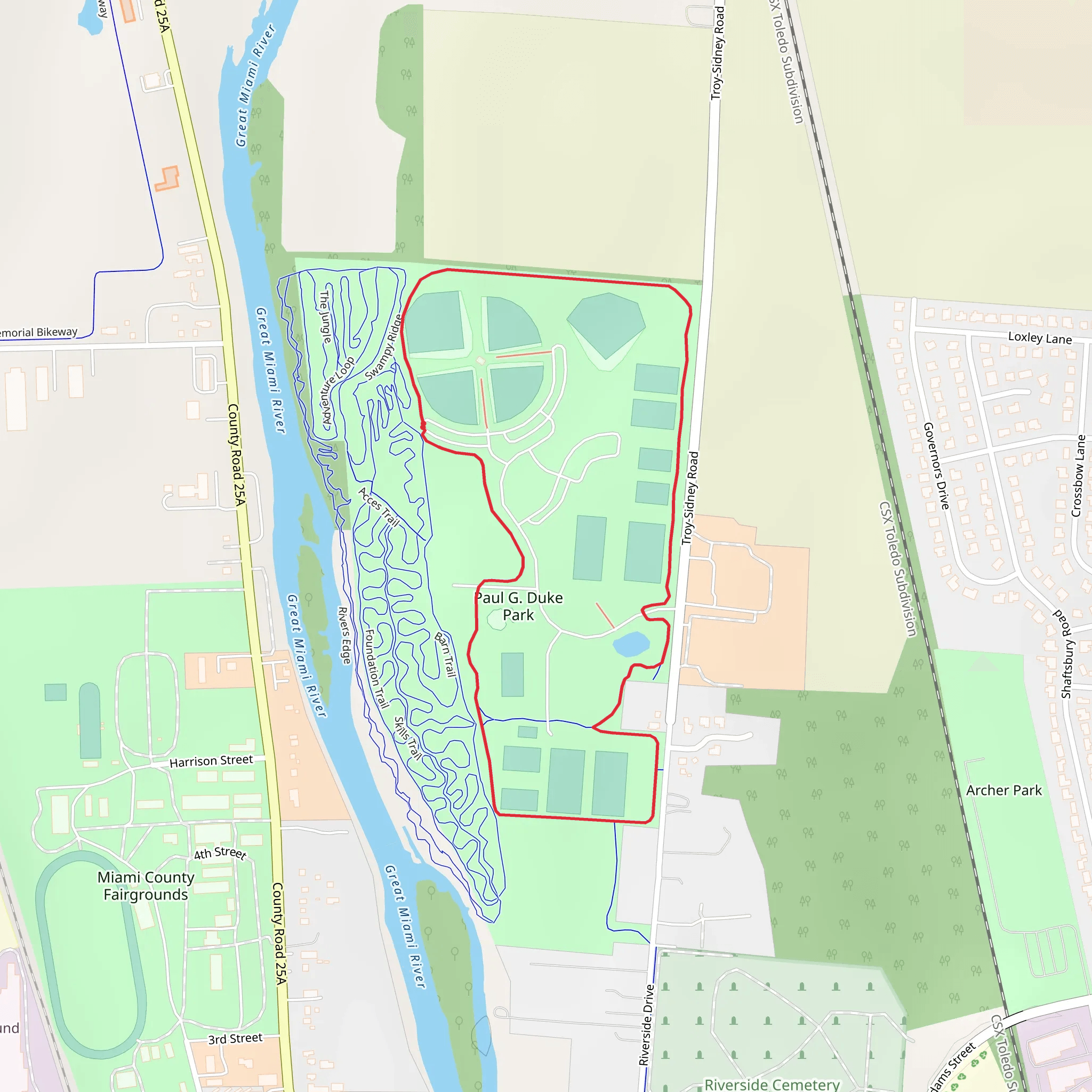 Paul G Duke Park Loop - East mobile static map