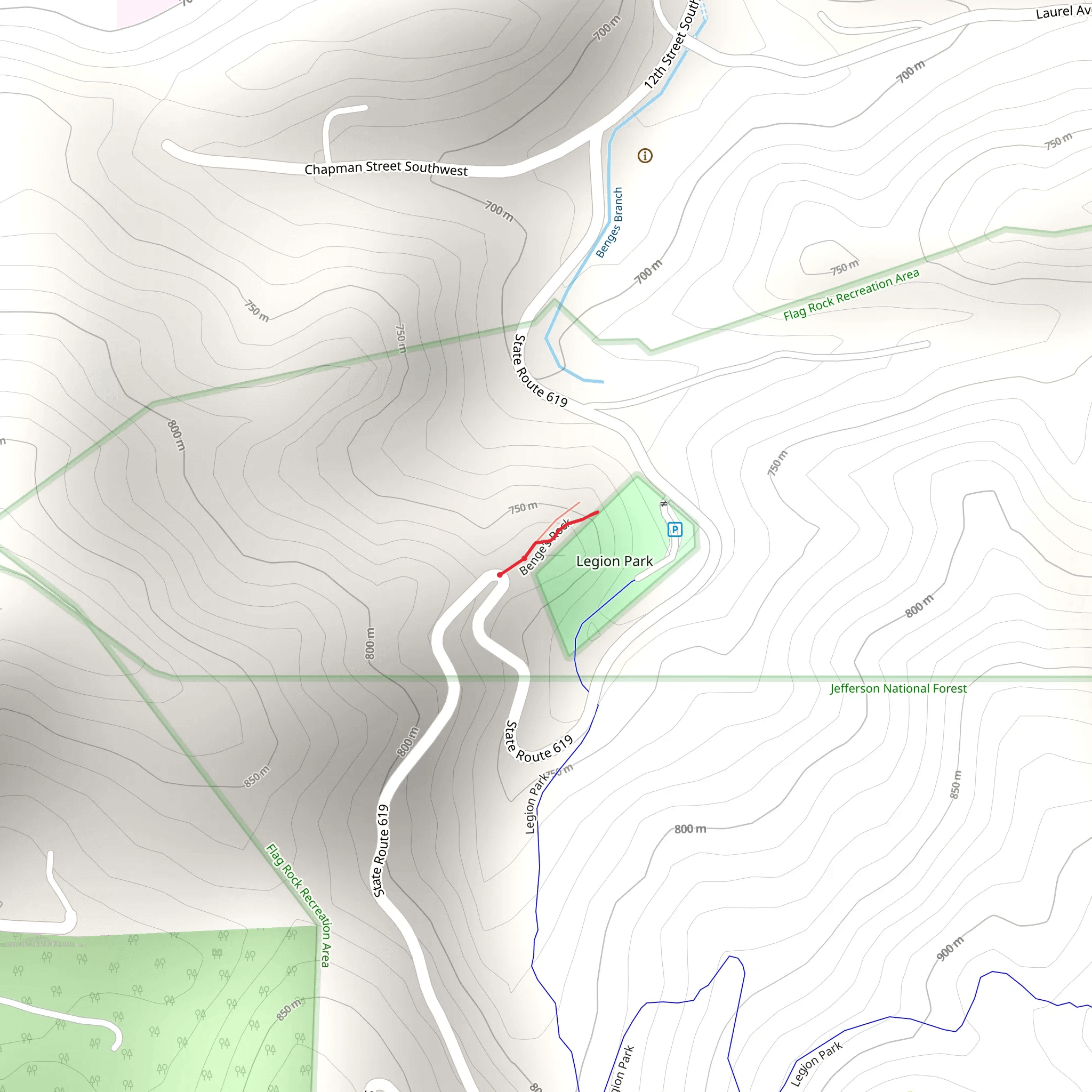 Benge's Rock mobile static map