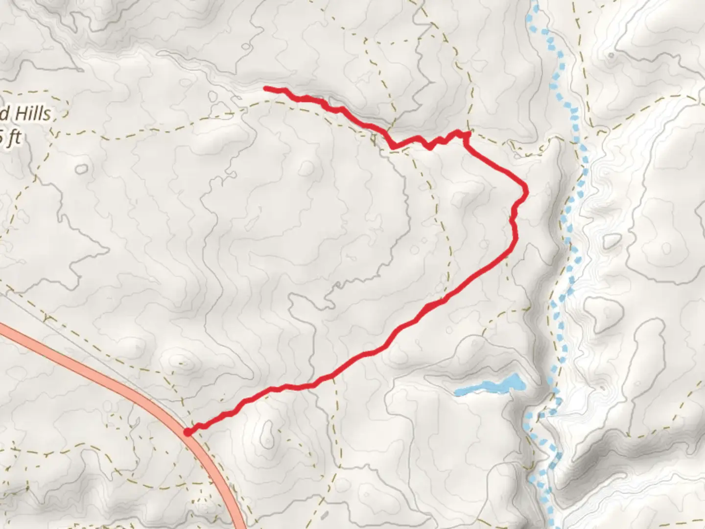 An image depicting the trail Red Canyon Out and Back and its surrounding area.