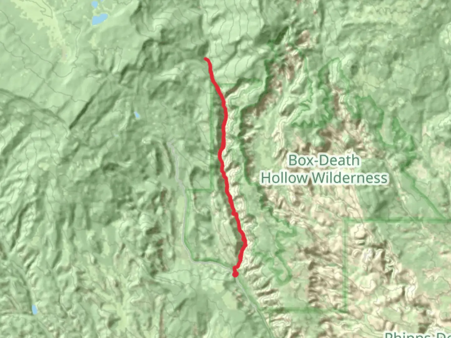 An image depicting the trail The Pine Creek Box Trail and its surrounding area.