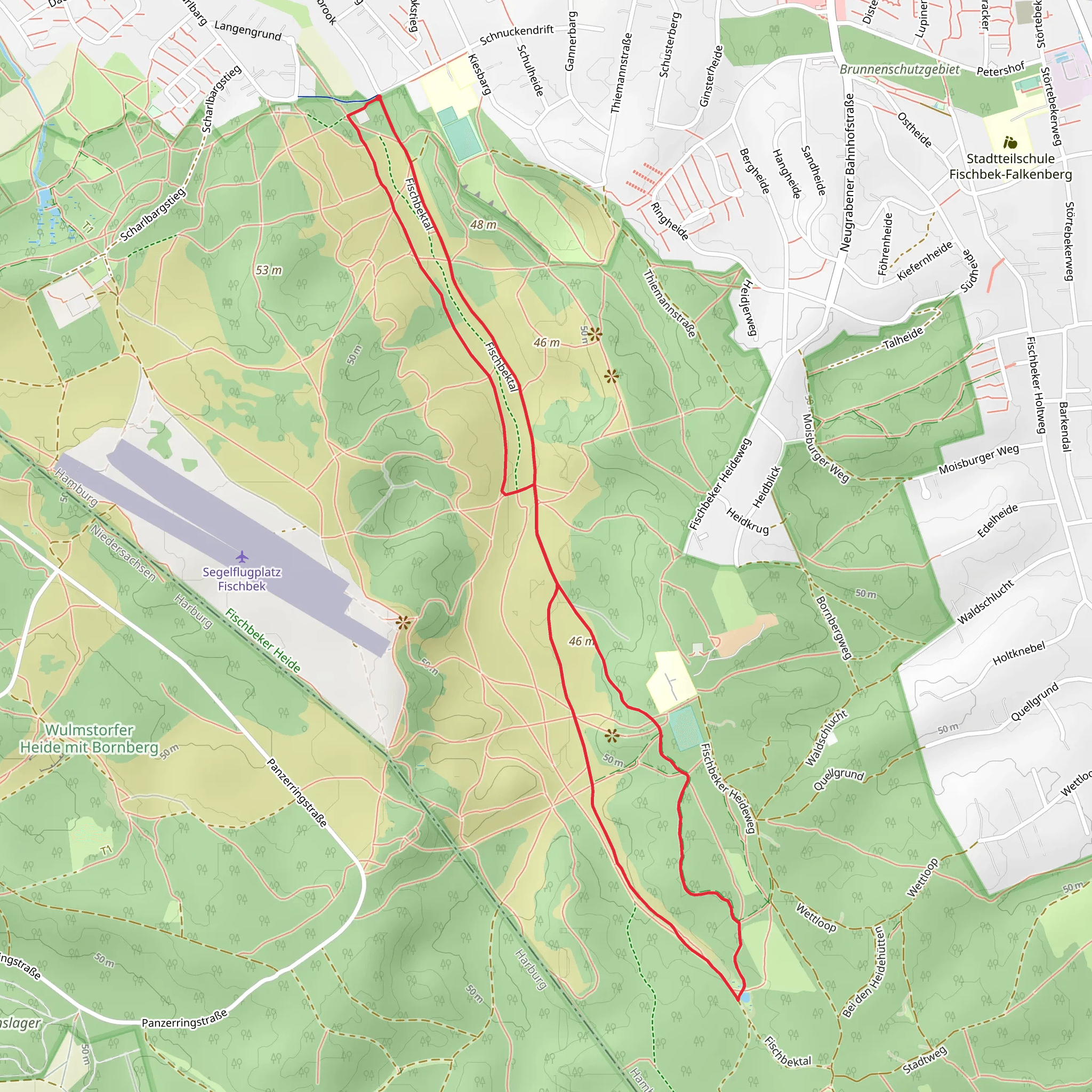 Leichte Tour Heide and Fischbeker Heide mobile static map