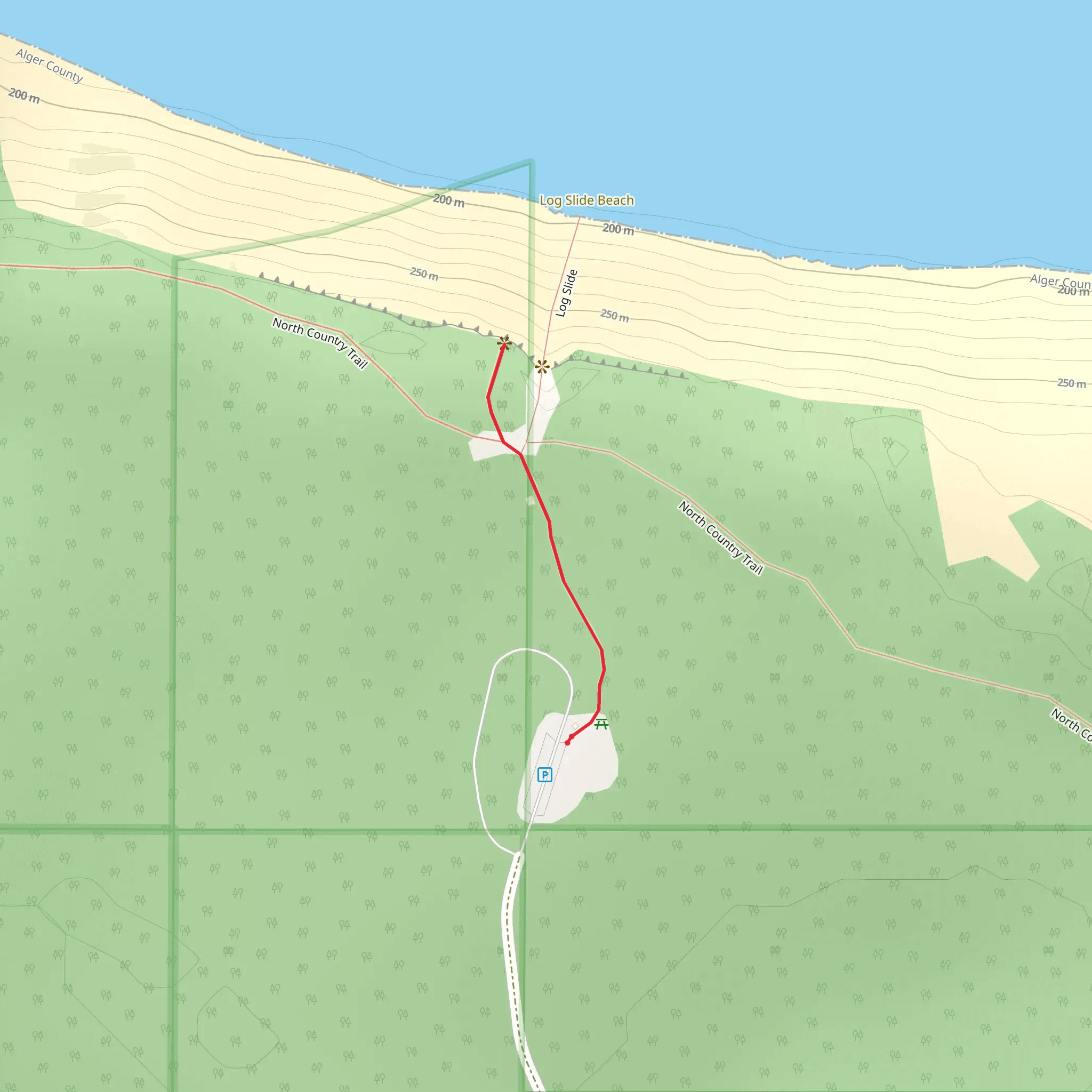 Log Slide Overlook Out and Back mobile static map