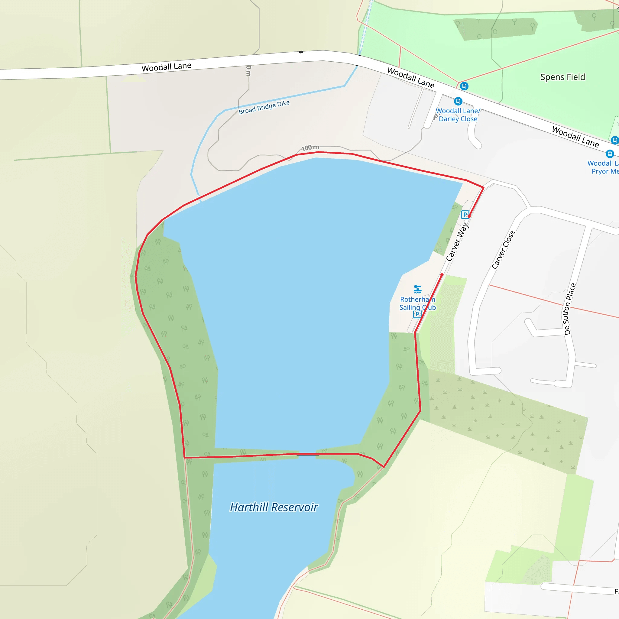 Harthill Reservoir Loop mobile static map