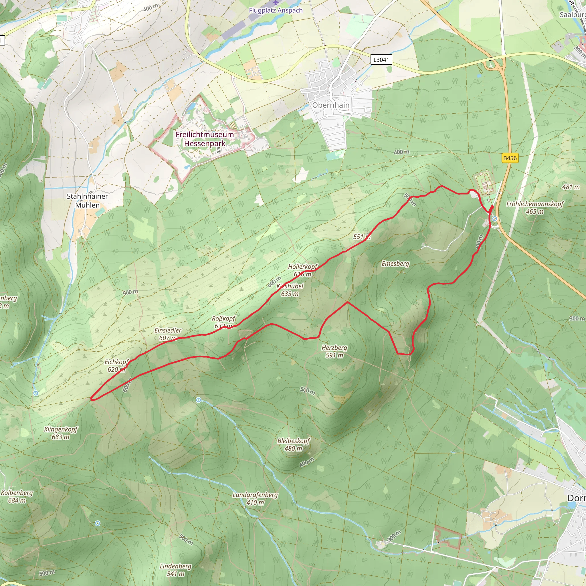 Marmostein and Eichkopf Loop via Hessenweg 4 mobile static map