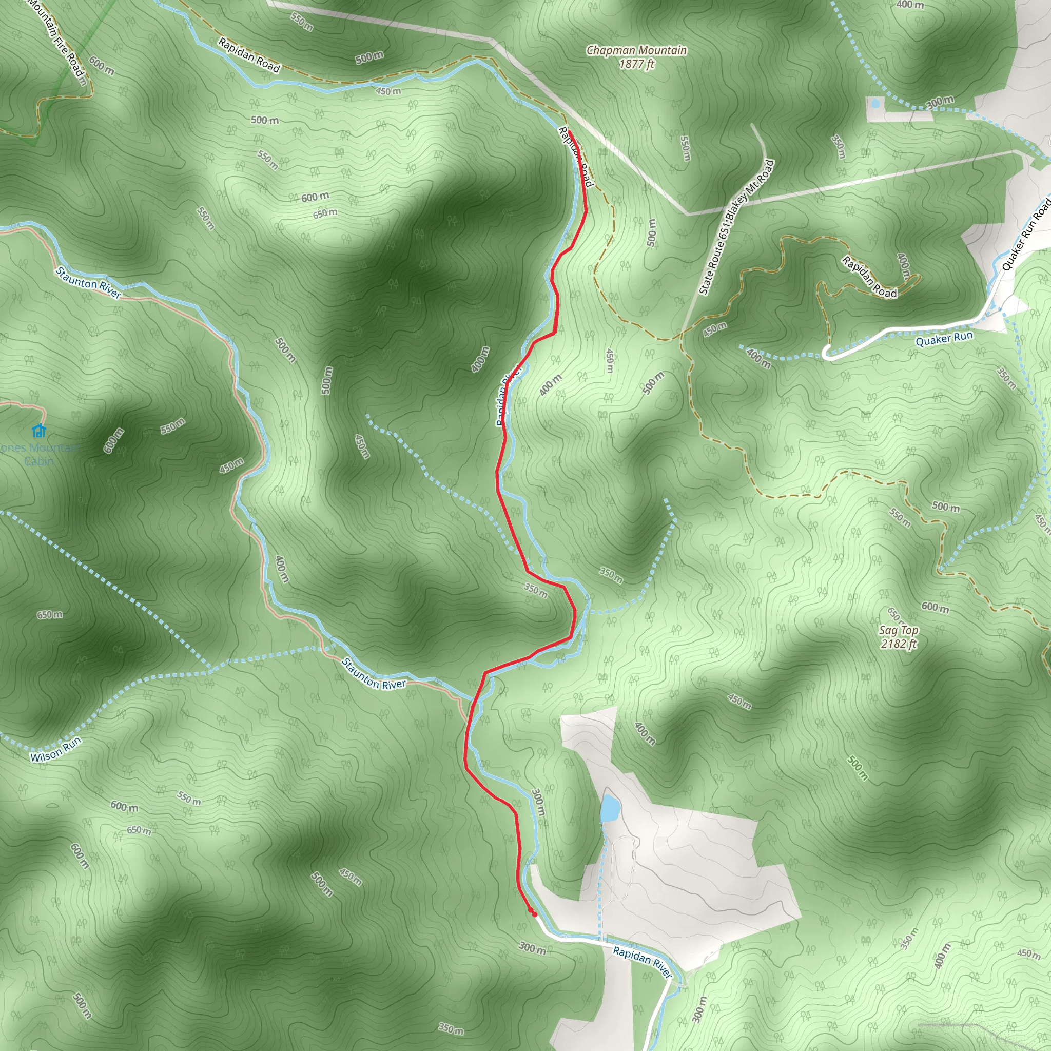 Graves Mill Trail mobile static map