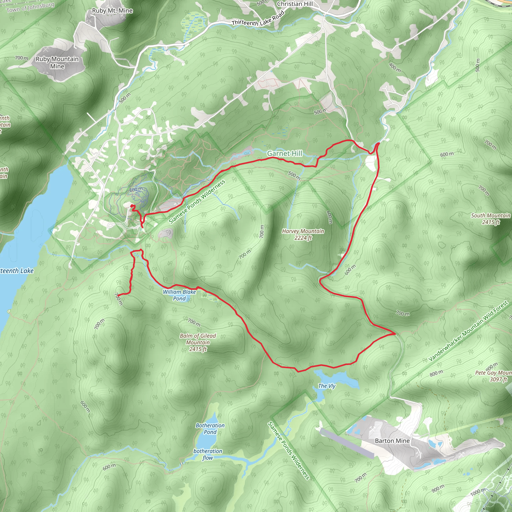 Balm of Gilead Mountain Trail mobile static map