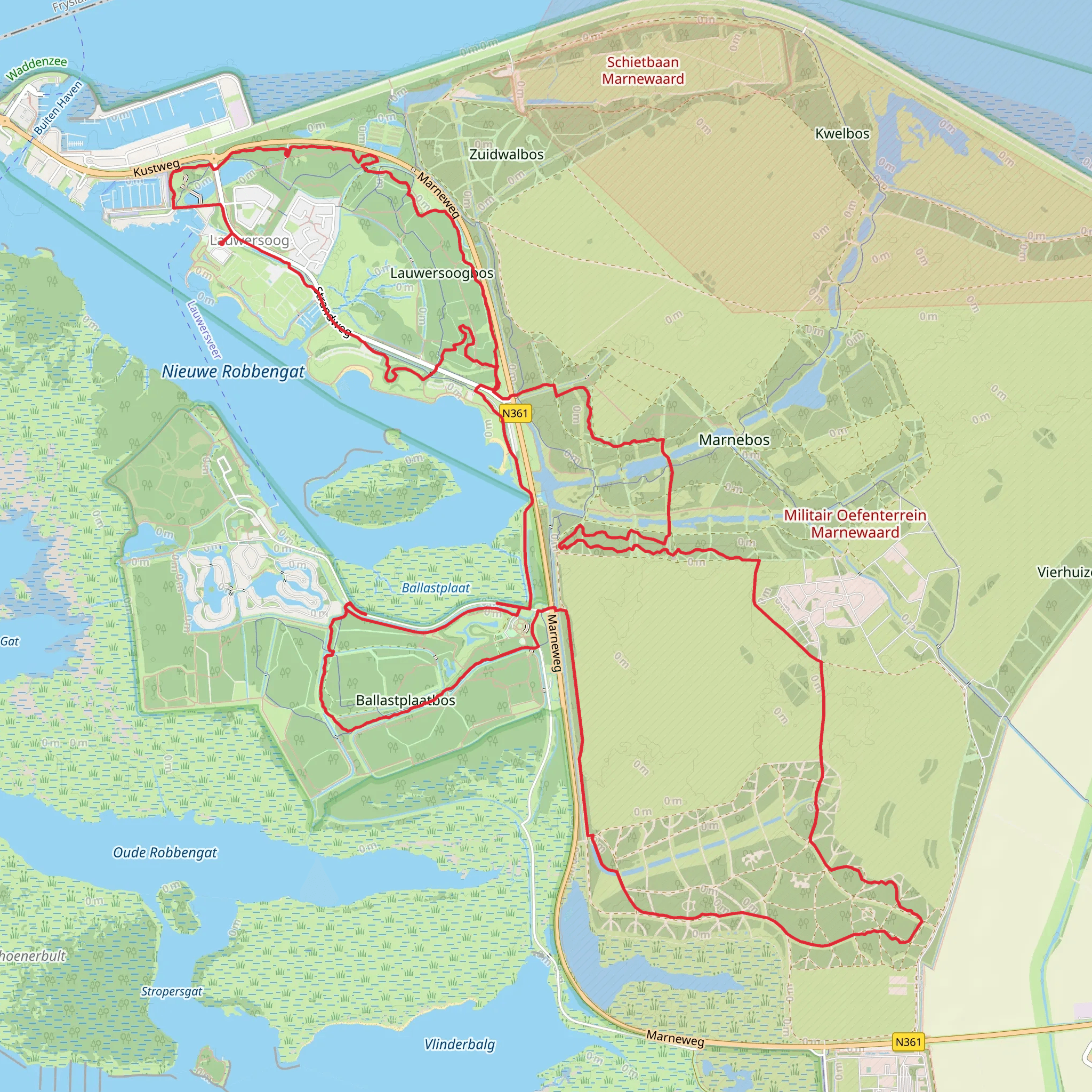 Ballastolaatbos, Vlinderbalgbos and Robbenoort Loop mobile static map