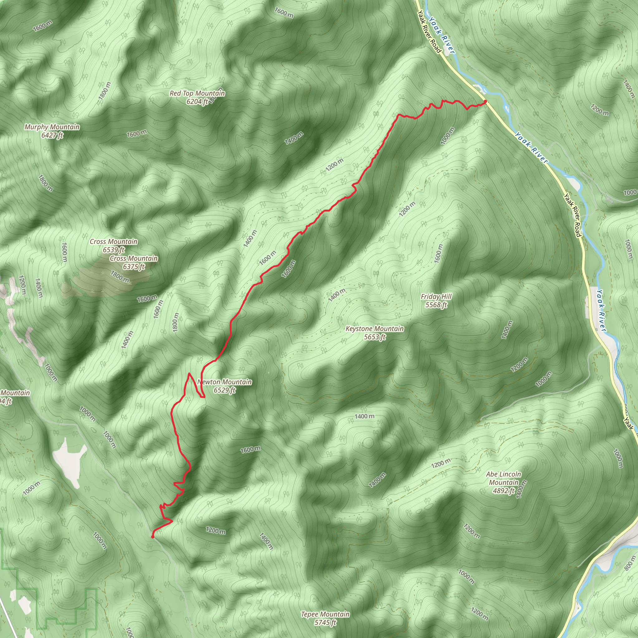 Newton Mountain - Cyclone Creek via Newton Gulch Trail mobile static map