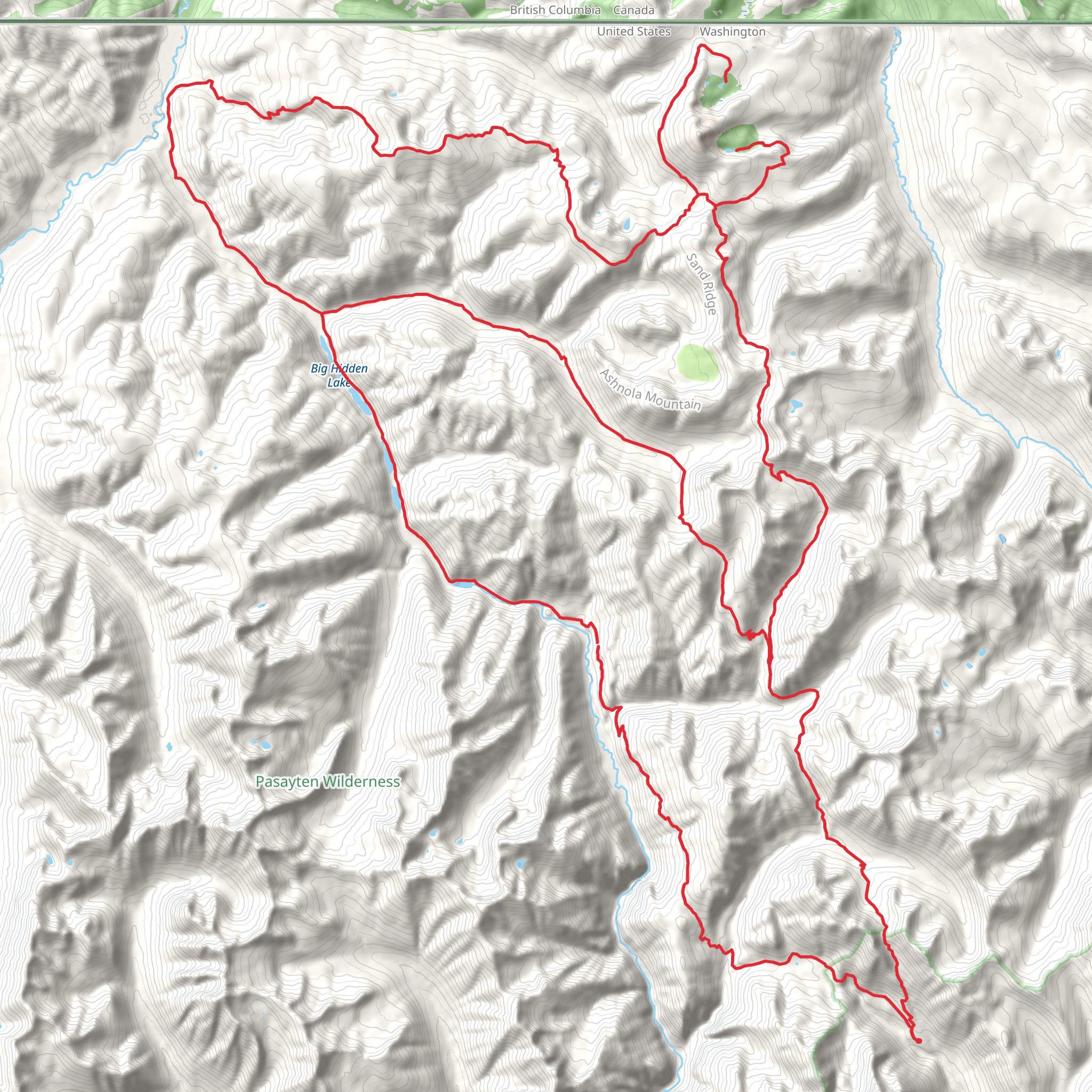 Larch Pass - Hidden Lakes Loop mobile static map