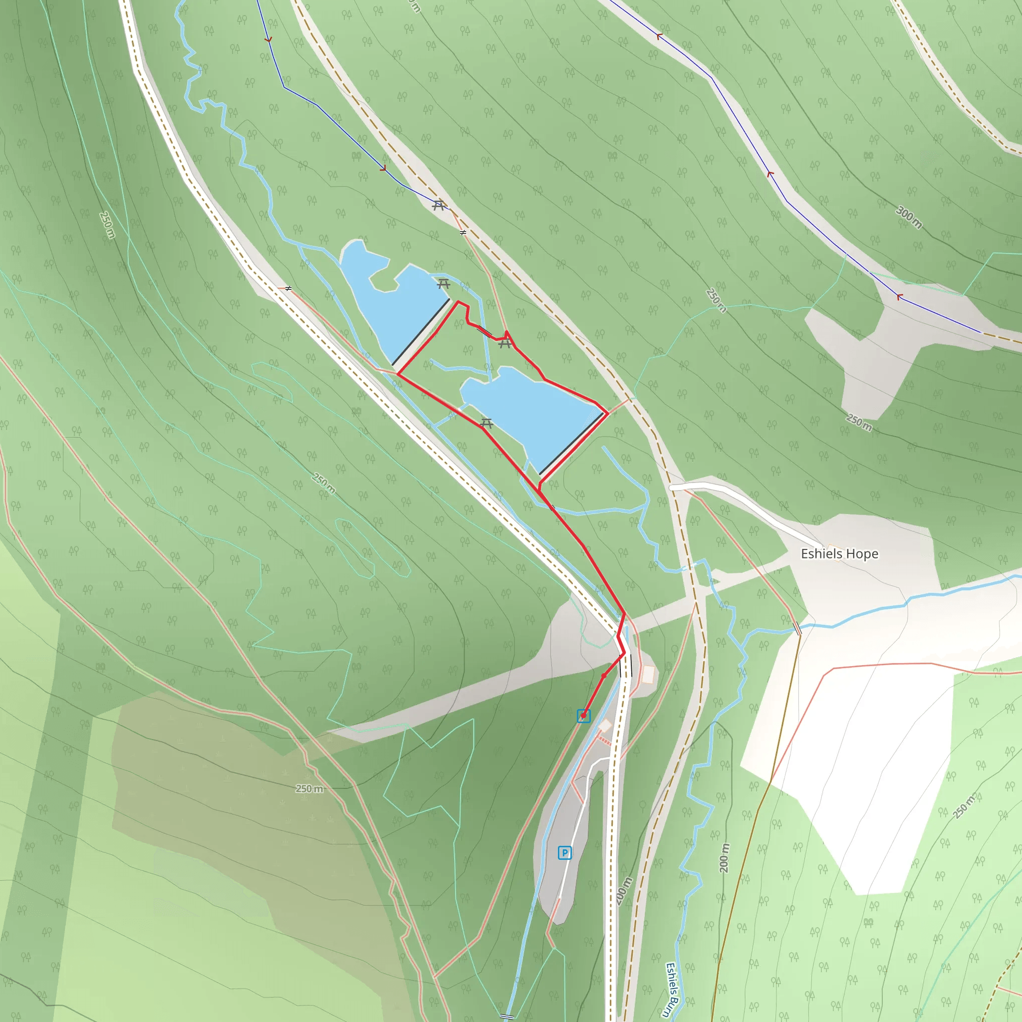 Glentress Ponds Loop Trail mobile static map
