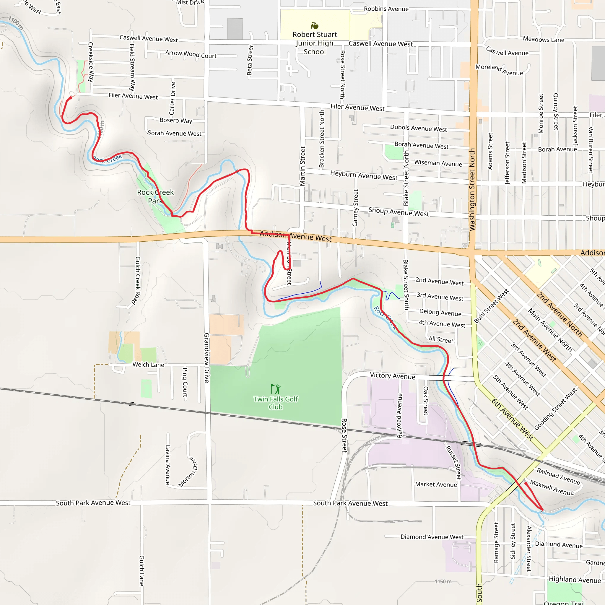 Olde Town Parkway and Rock Creek Trail mobile static map