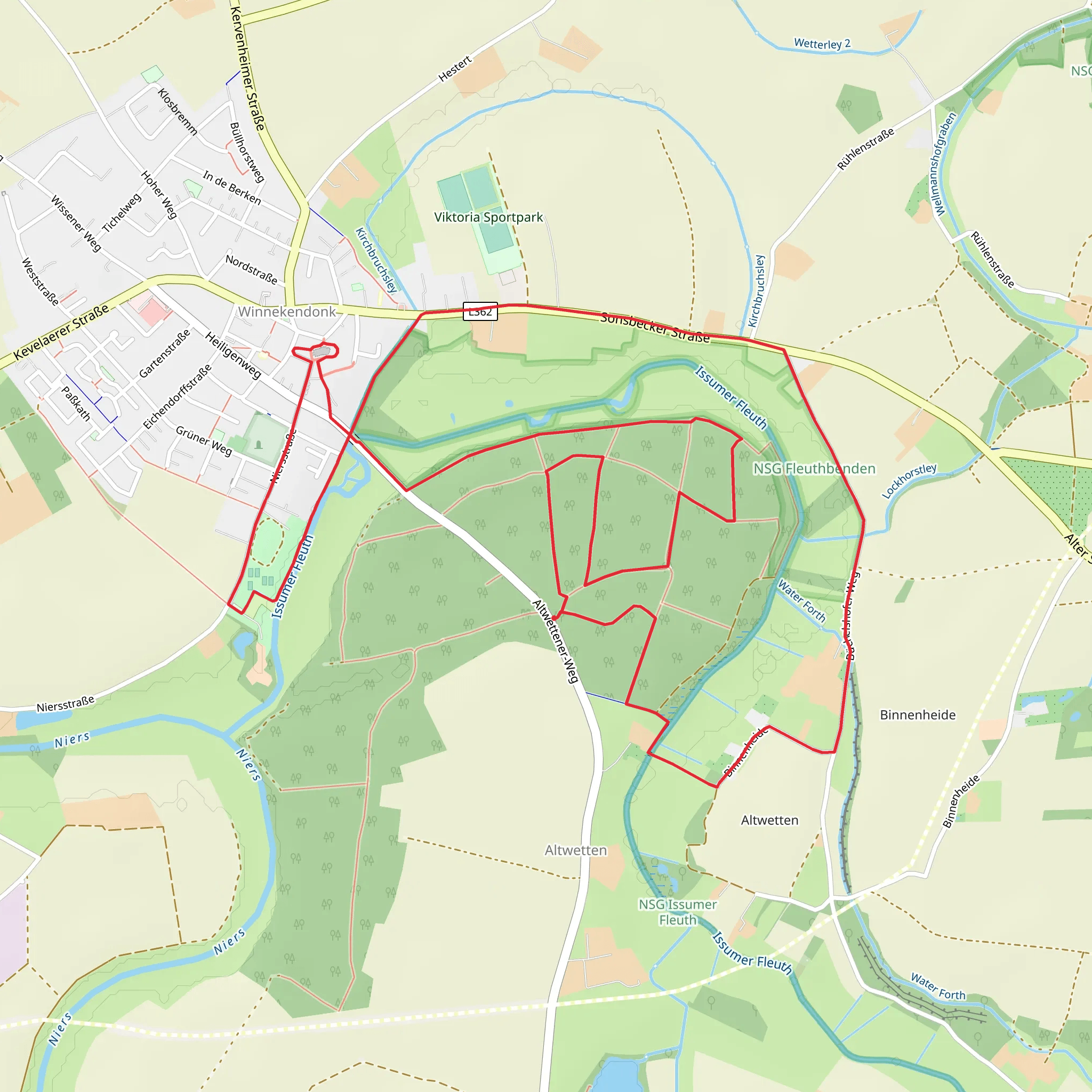 Maas Nieder Rheinpfad mobile static map