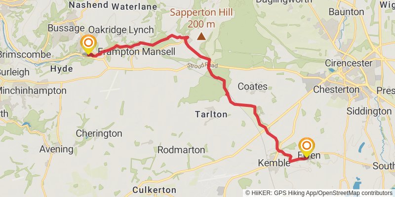Cotswold Canals Walk stage 2 Map