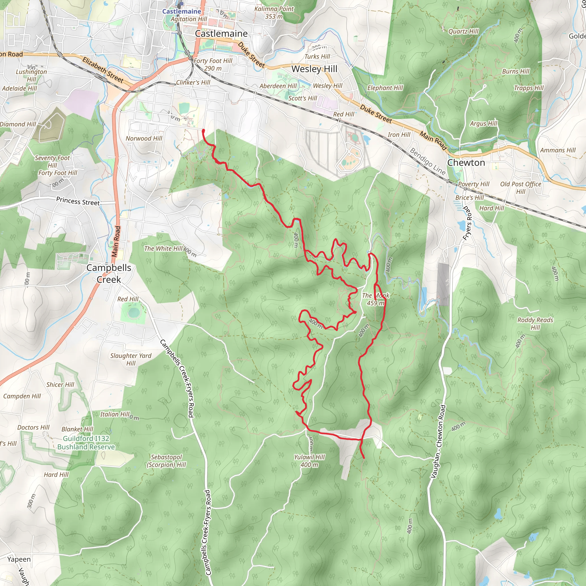 Castlemaine Gold Trail mobile static map
