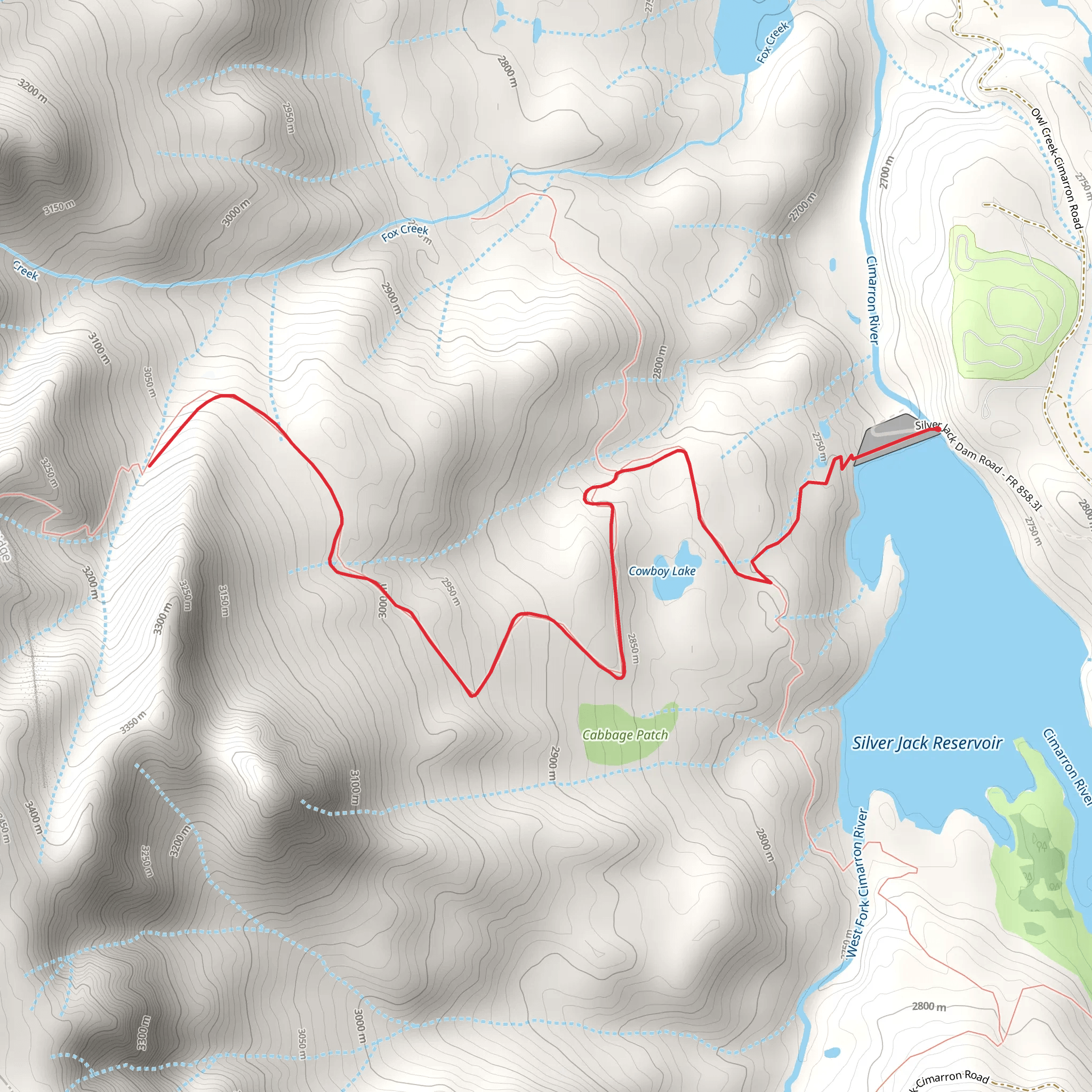 Cowboy Lake via Lou Creek Trail mobile static map