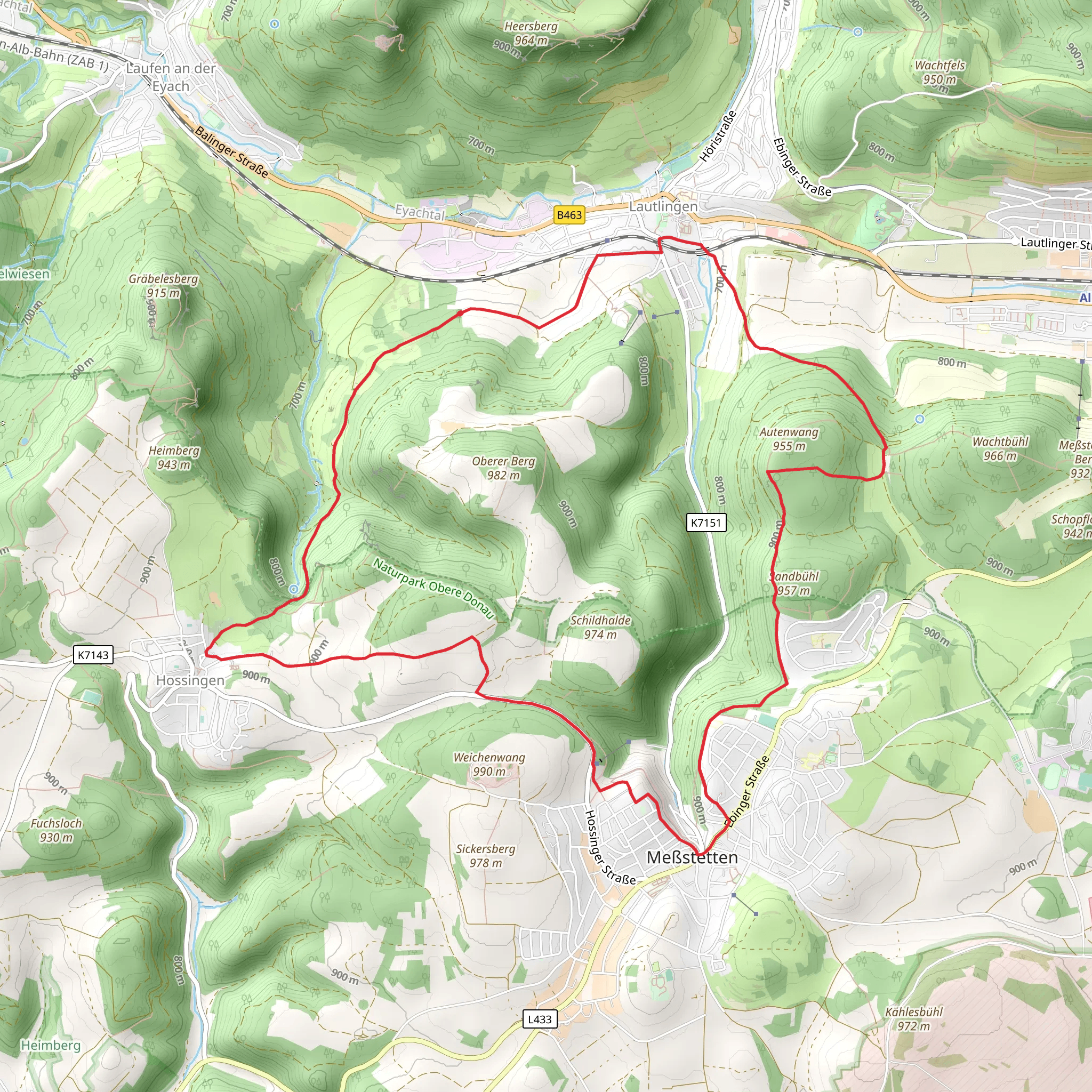 Sandbuhl and Autenwang Loop - Lautlingen mobile static map