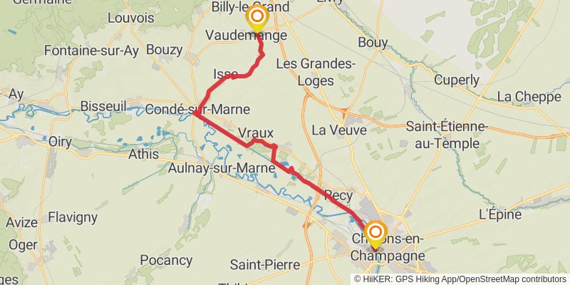 Via Francigena - France stage 24 Map