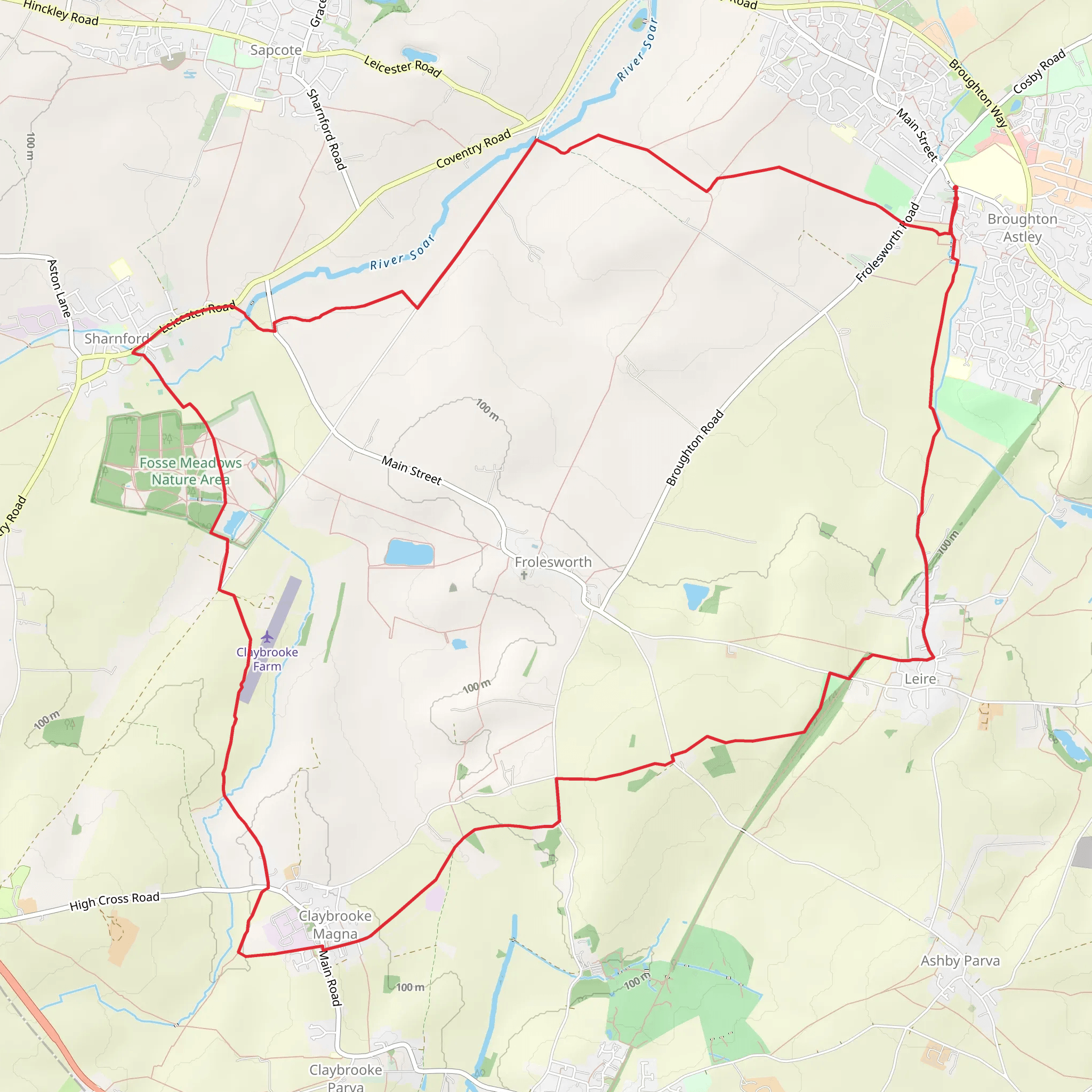 Broughton Astley - Leire - Claybrooke Magna and Sharnford mobile static map