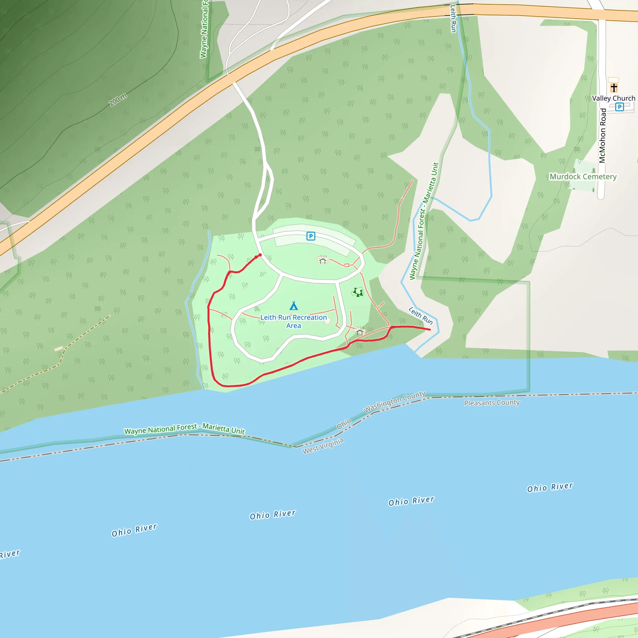 Leith Run Gazebo Trail mobile static map