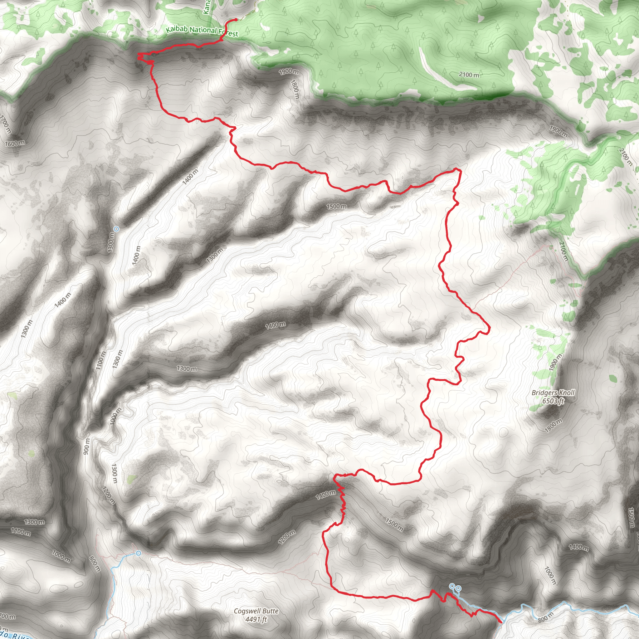 Thunder River Trail mobile static map