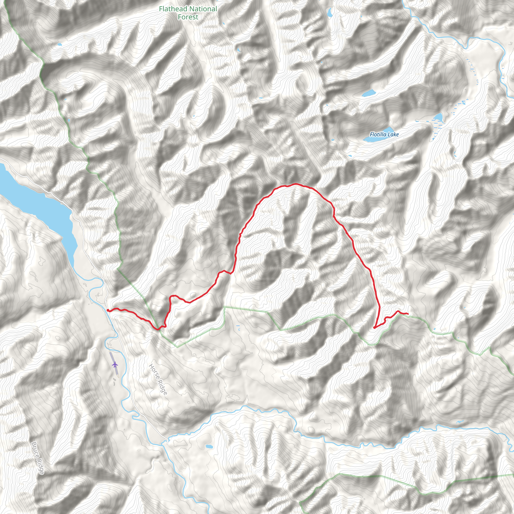 Whitecomb Peak via Upper Twin Creek Trail mobile static map