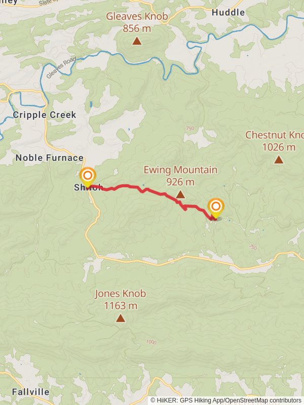 Mikes Gap Trail mobile static map