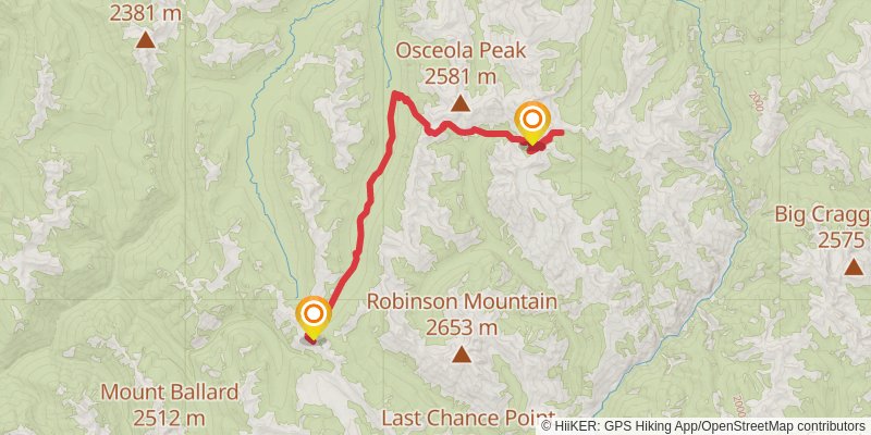 Shellrock Trail via Whistler Cutoff Trail stage 4 Map