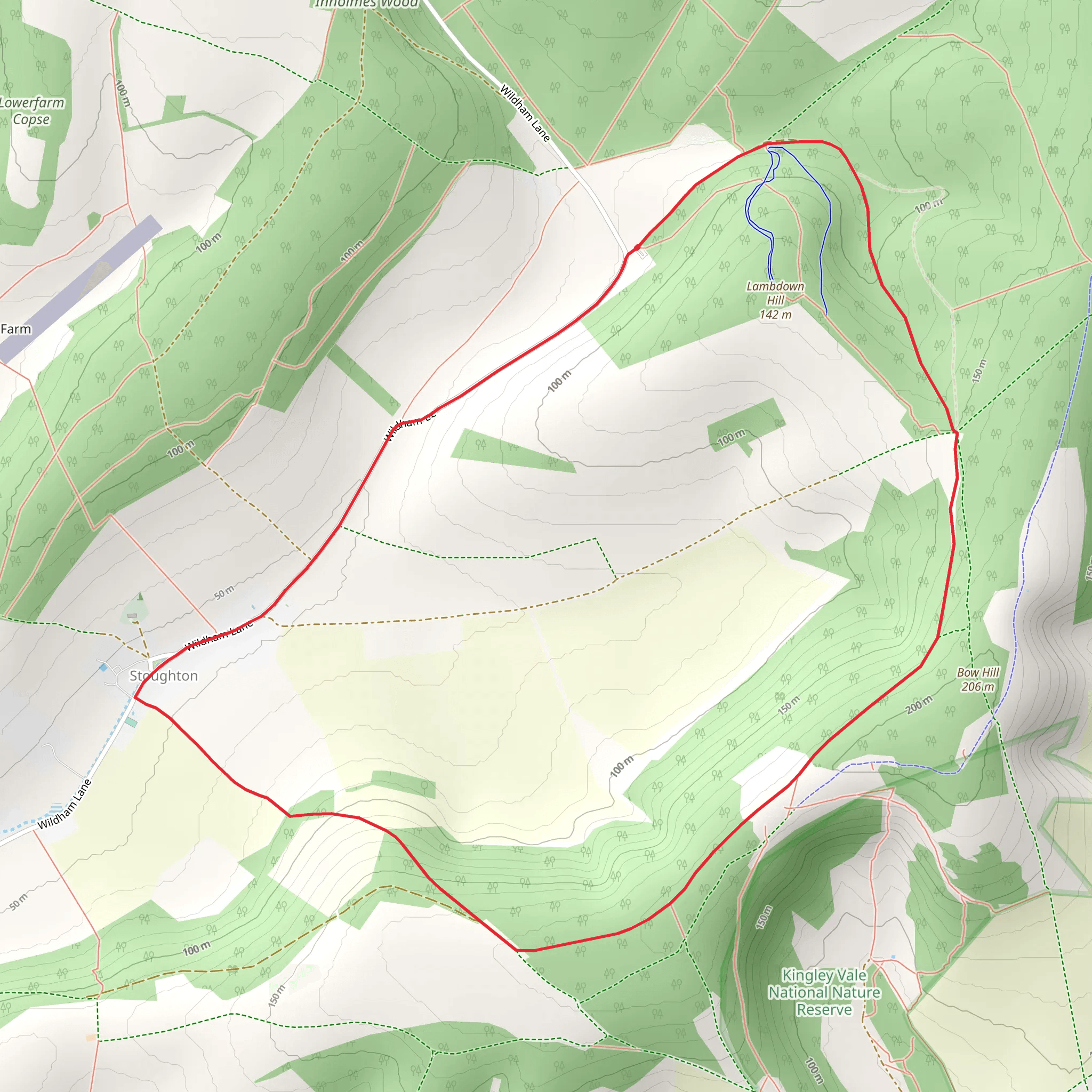 Kingley Vale Loop mobile static map