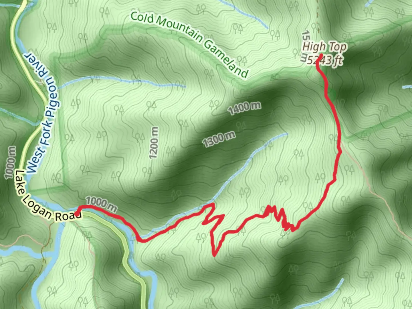 An image depicting the trail High Top via Fork Mountain Trail and its surrounding area.