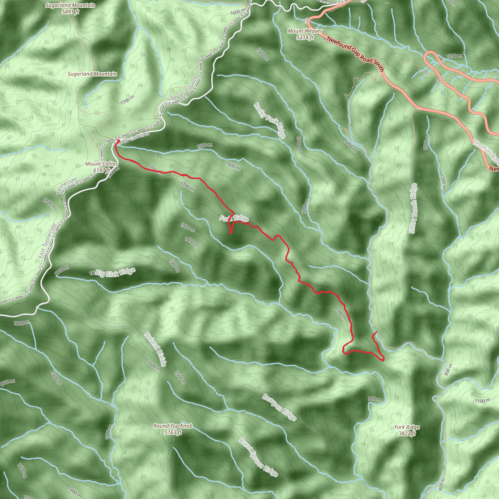 Fork Ridge Trail mobile static map