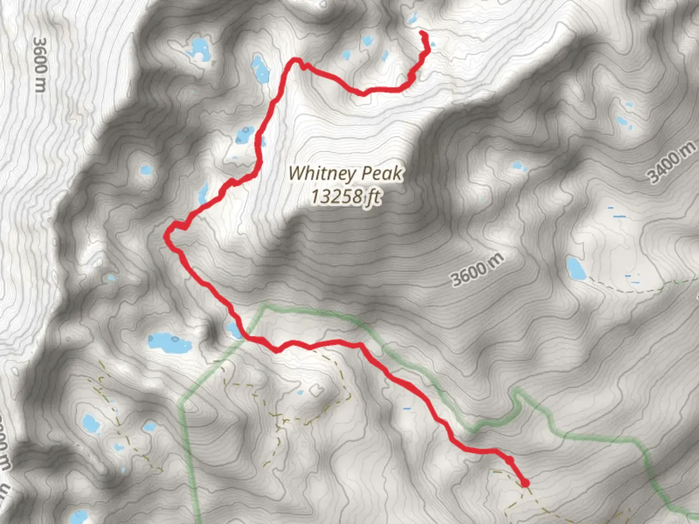 An image depicting the trail Hunky Dory and Seven Sisters Lakes via Holy Cross City Road and its surrounding area.