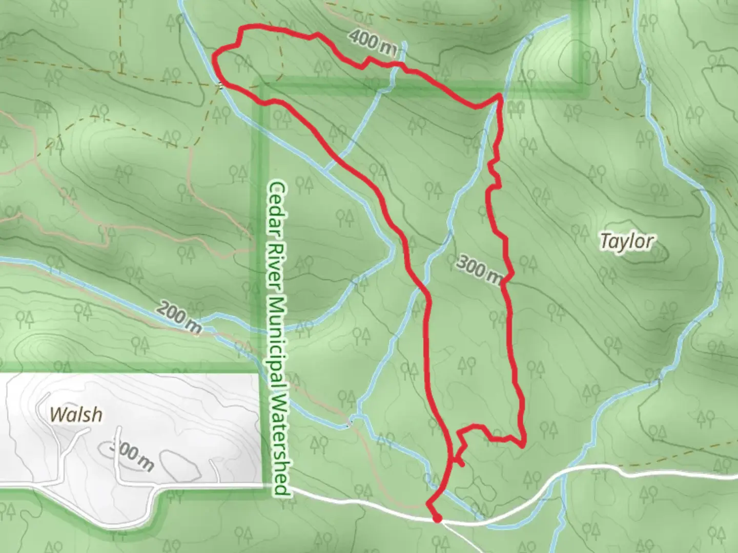 An image depicting the trail Elk Ridge Trail and Sherwood Trail and its surrounding area.