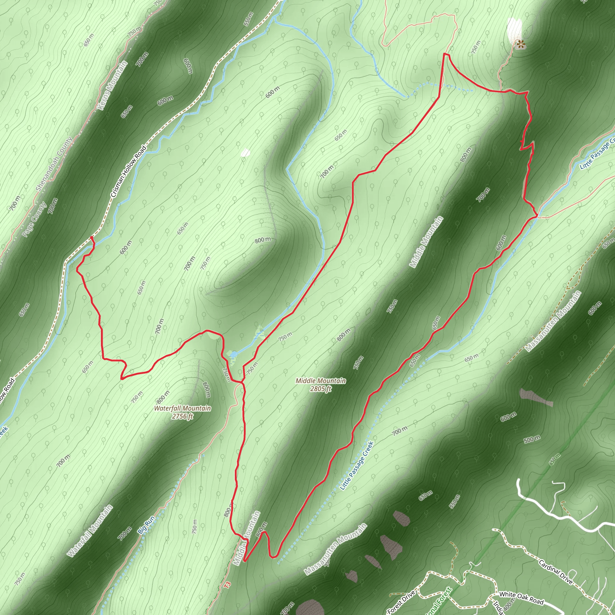Scothorn Gap and Massanutten Loop Trail mobile static map