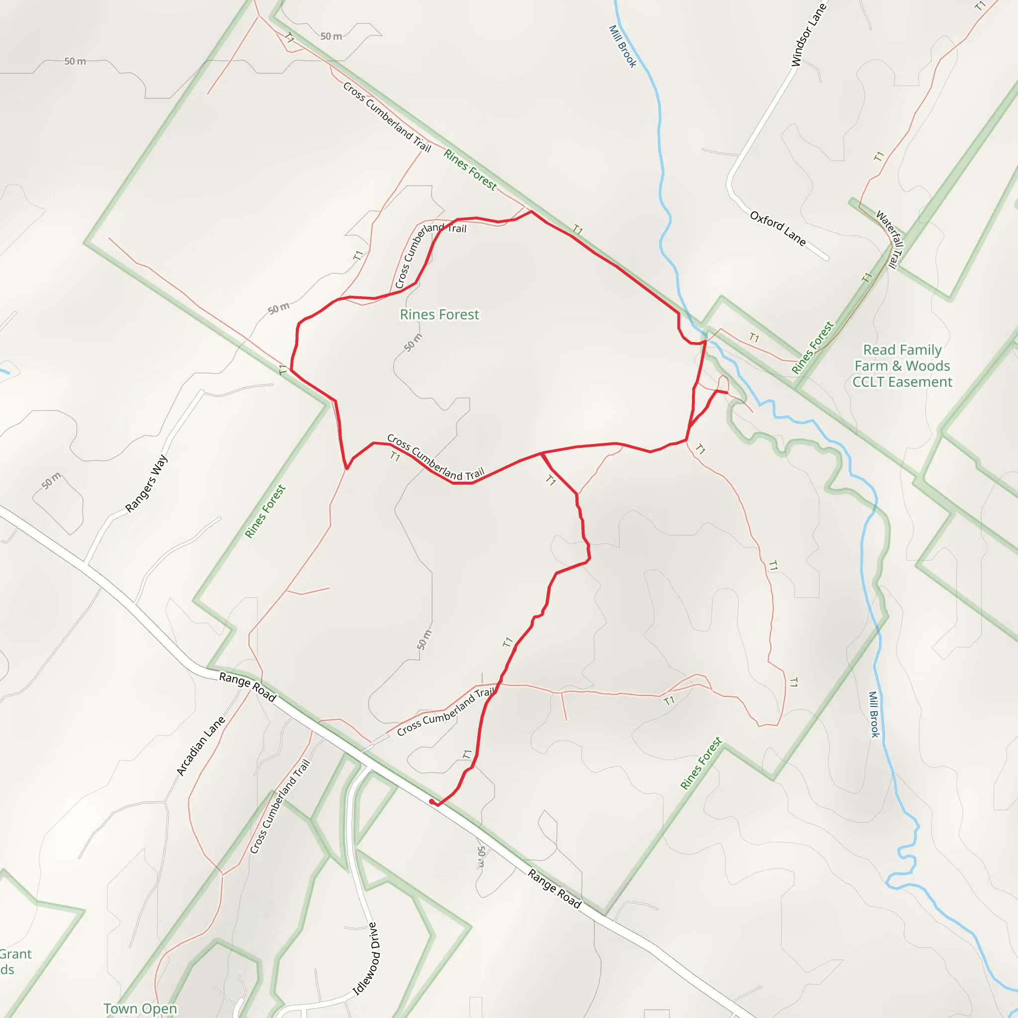 Cross Cumberland Trail Loop mobile static map