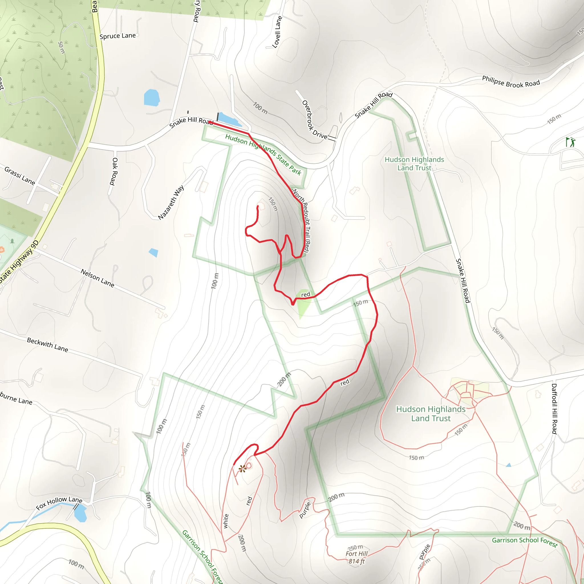 North Redoubt Trail - Red mobile static map