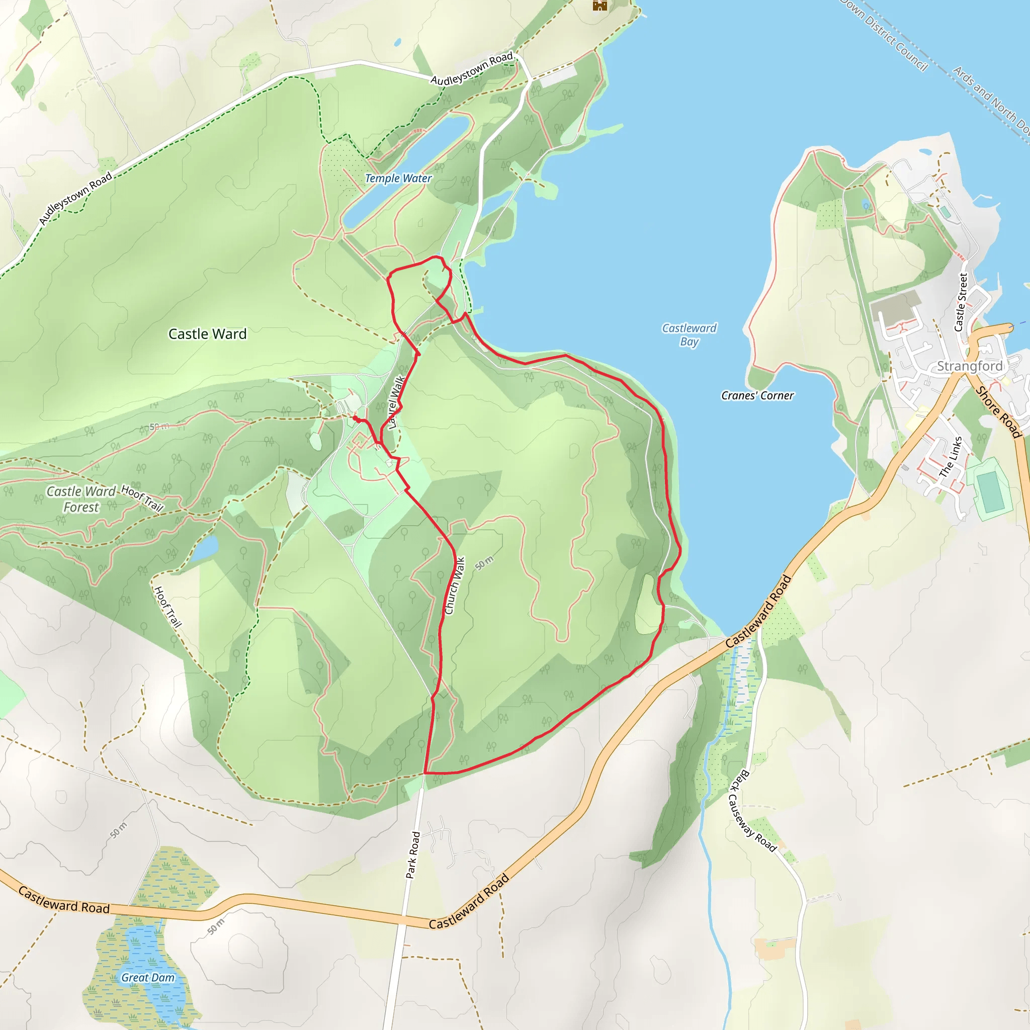 Castle Ward Farm Trail mobile static map
