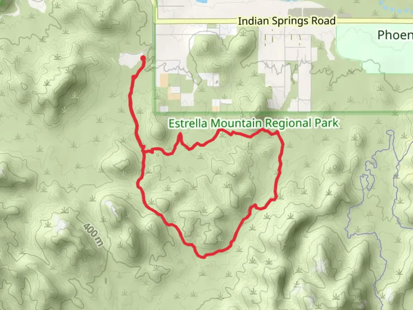 An image depicting the trail Butterfield and Gadsden Loop Trail and its surrounding area.