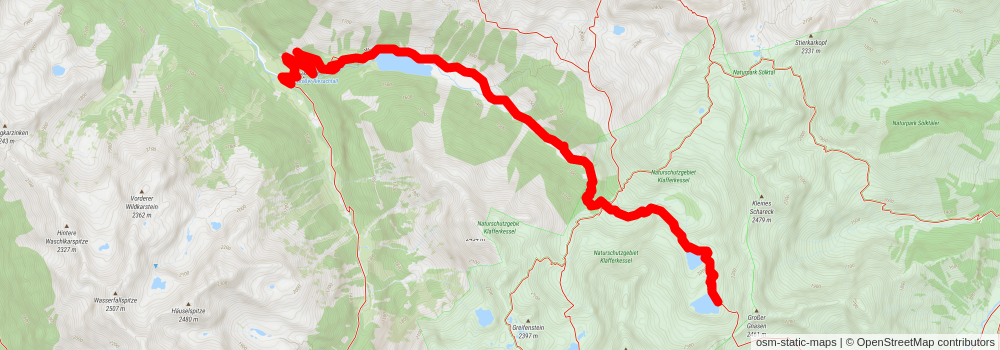 Riesachsee - Sonntagskarseen Lakes stage 2 Map