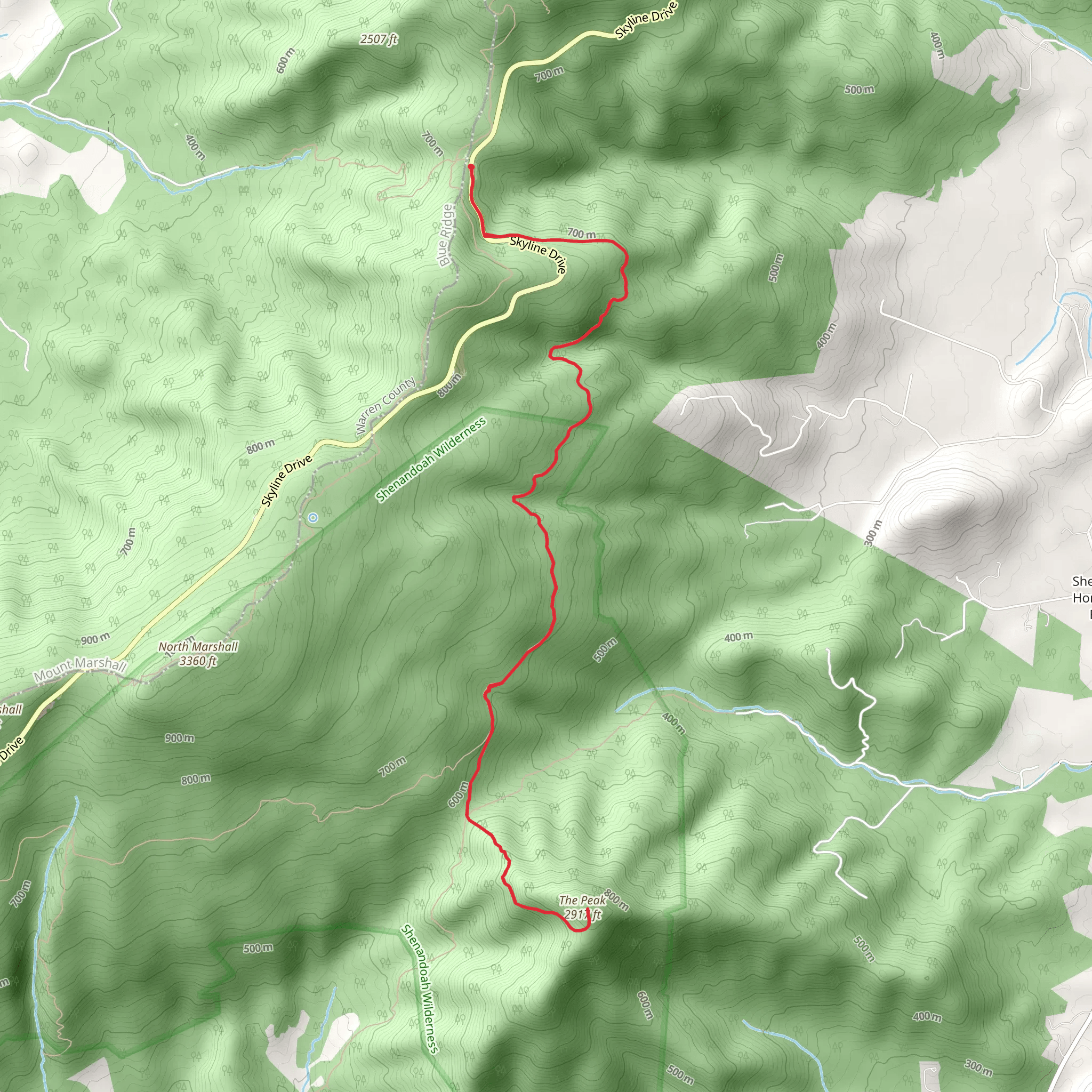 The Peak via Mount Marshall Road mobile static map