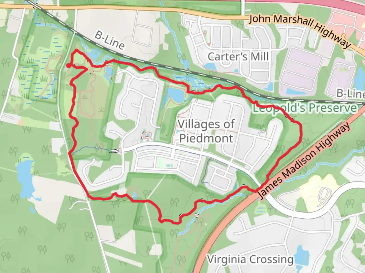 An image depicting the trail Leopold's Loop and its surrounding area.